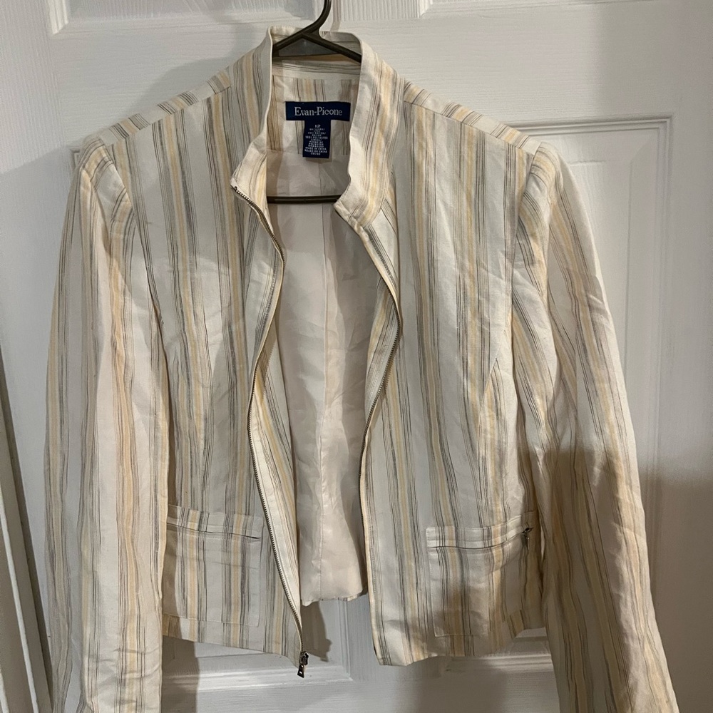 Evan Picone womens multicolored suit jacket with a zipper size 12